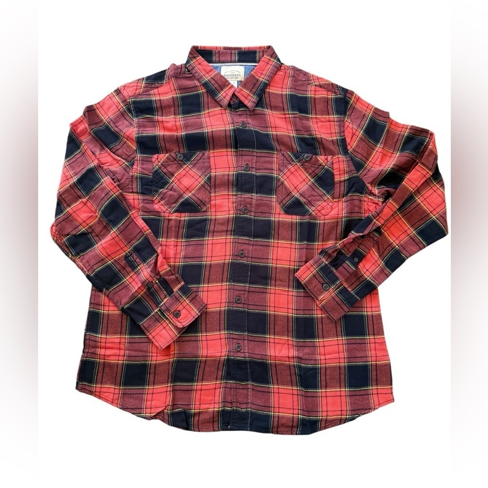 Men’s Roebuck & Co. plaid button down long sleeve shirt. NWOT Size XL